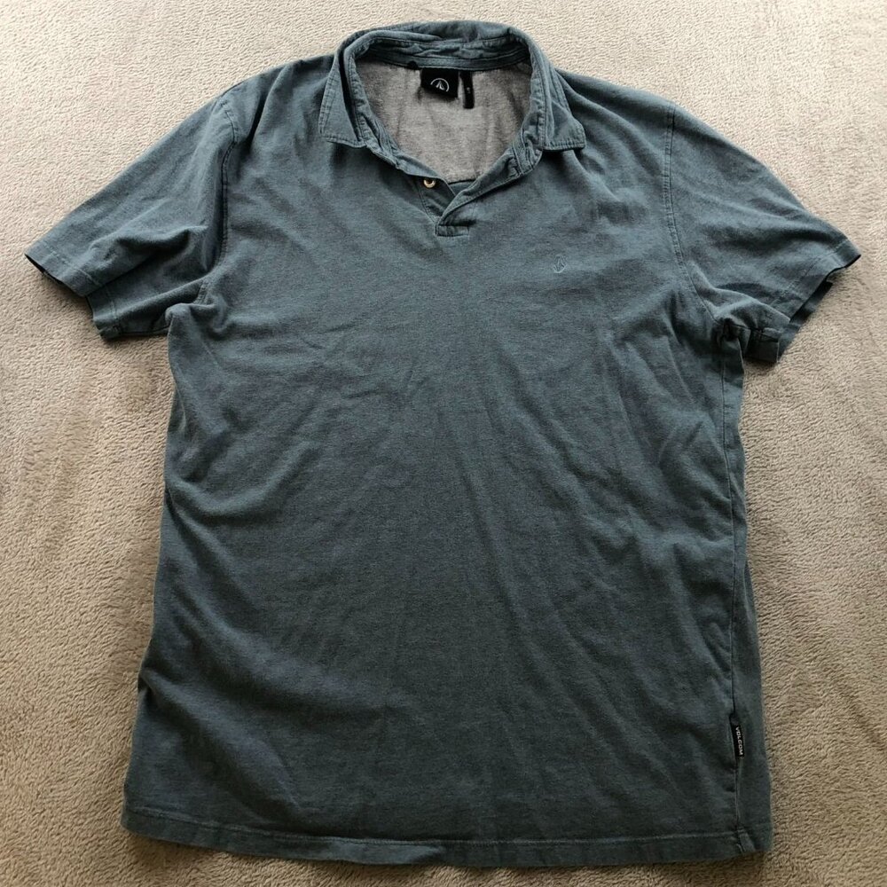 Volcom Mens Polo Shirt Long Sleeve Short Sleeve Classic Casual Pullover Green - Picture 8 of 9